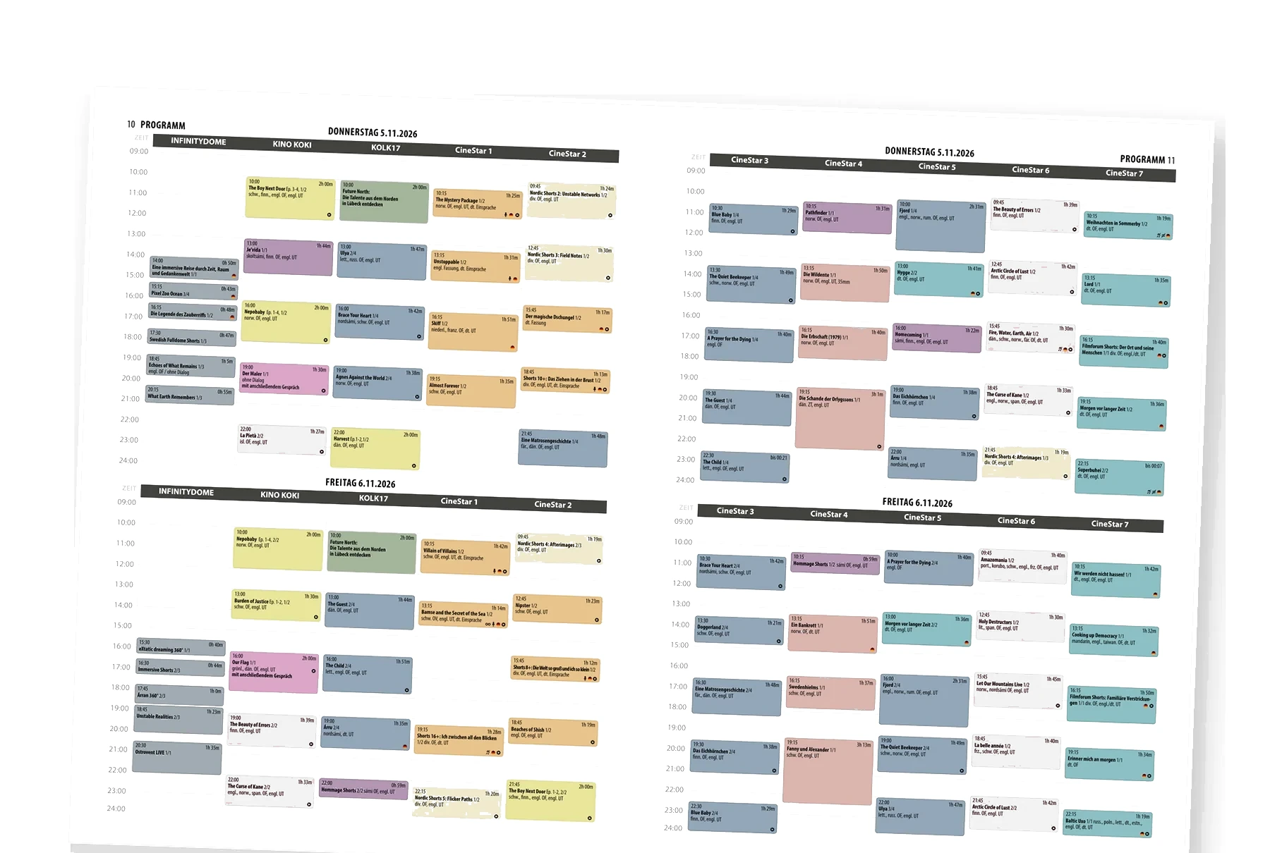 Digitale Zeitungsansicht des Kinotimers im Journal der Nordischen Filmtage 2026