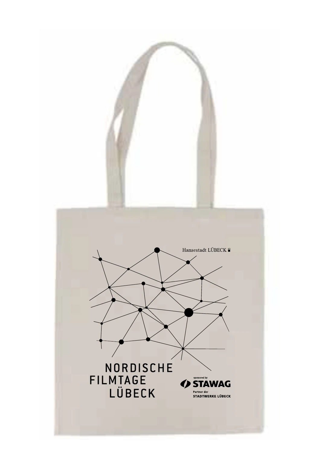 Stofftasche mit Festivalgrafik der Nordischen Filmtage Lübeck